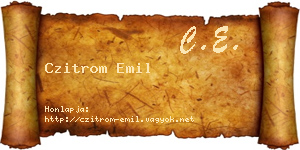 Czitrom Emil névjegykártya